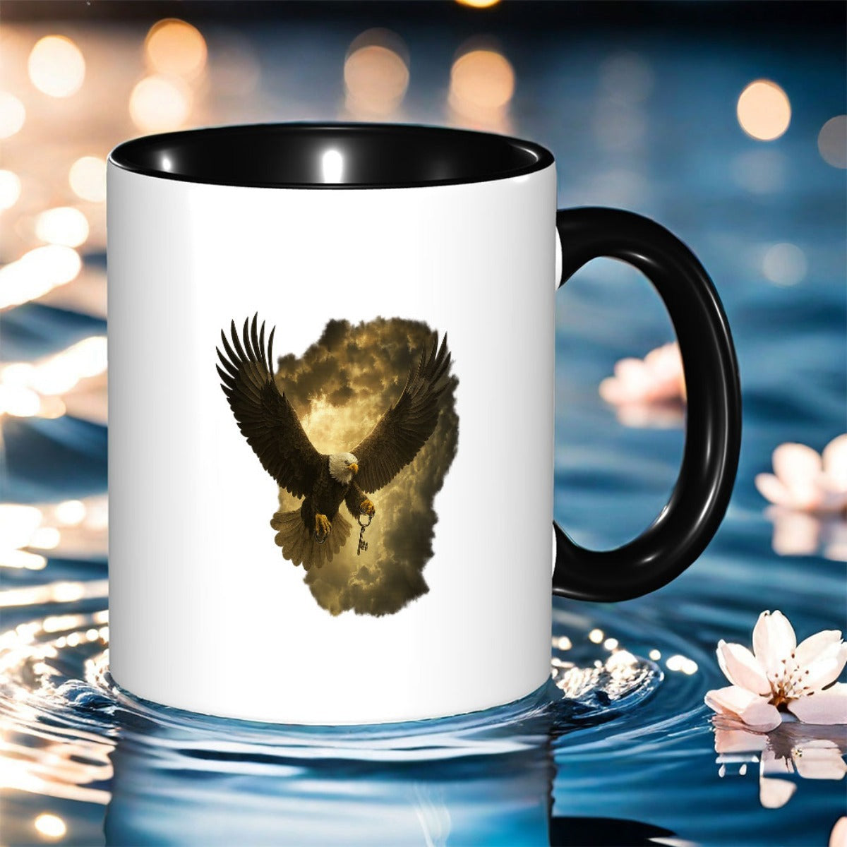 Tailorly Black Accent 11 oz Mug - item picture 1pc featuring a design this ceramic coffee mug is perfect for travel or home a great gift for