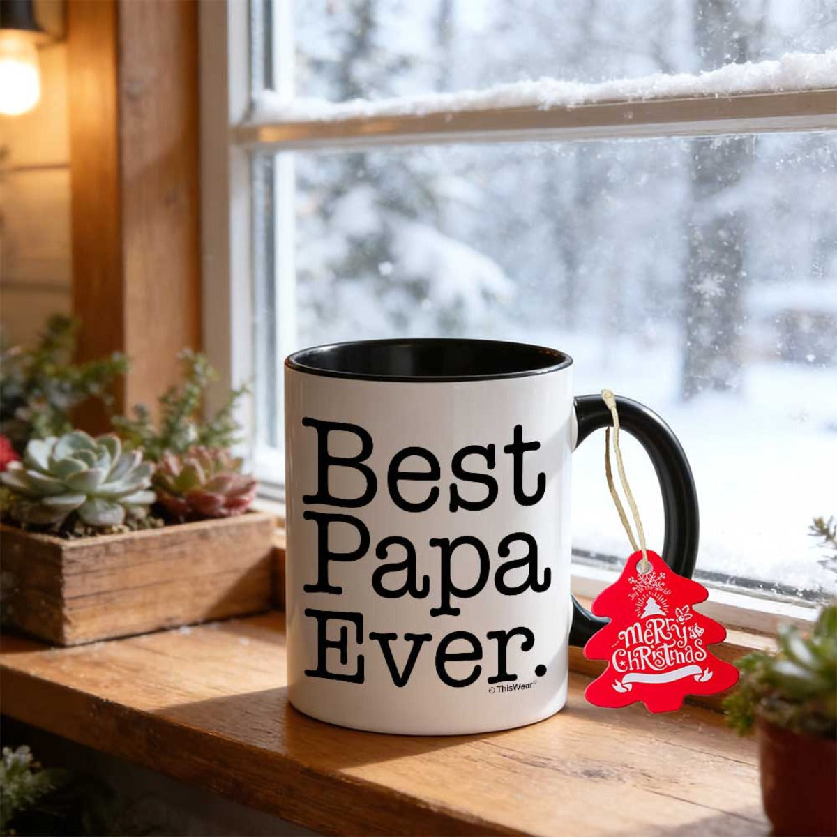 Tailorly Black Accent 11 oz Mug - item picture this 11oz mug with a 350ml capacity an ideal gift for a friend or the best dad ever designed for easy