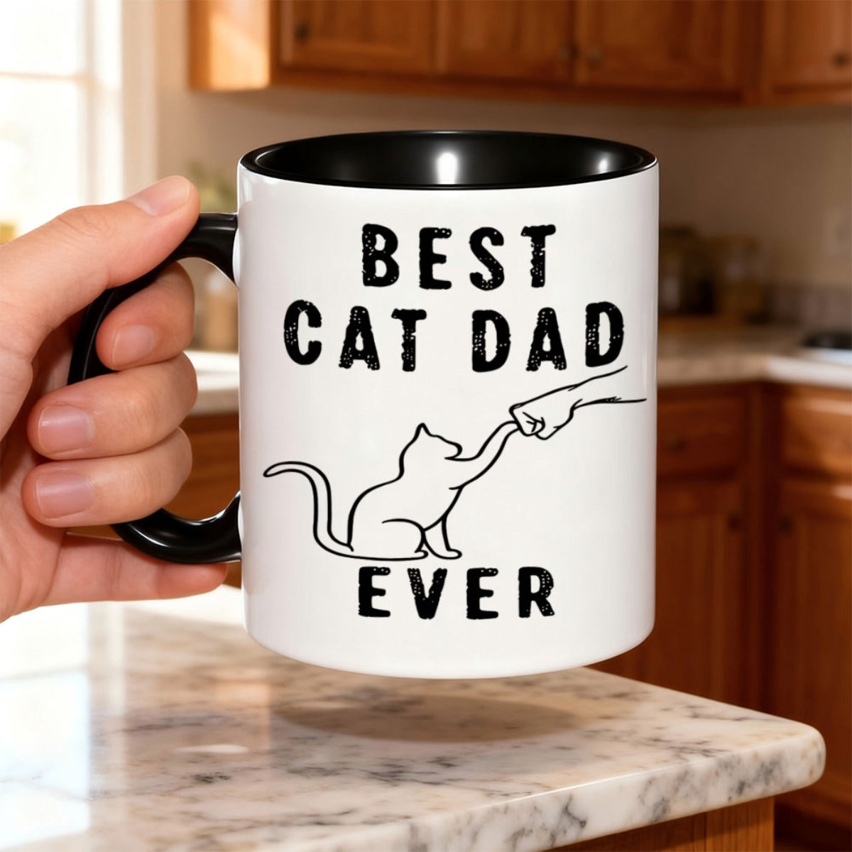 Tailorly Black Accent 11 oz Mug - adorable kitten paws