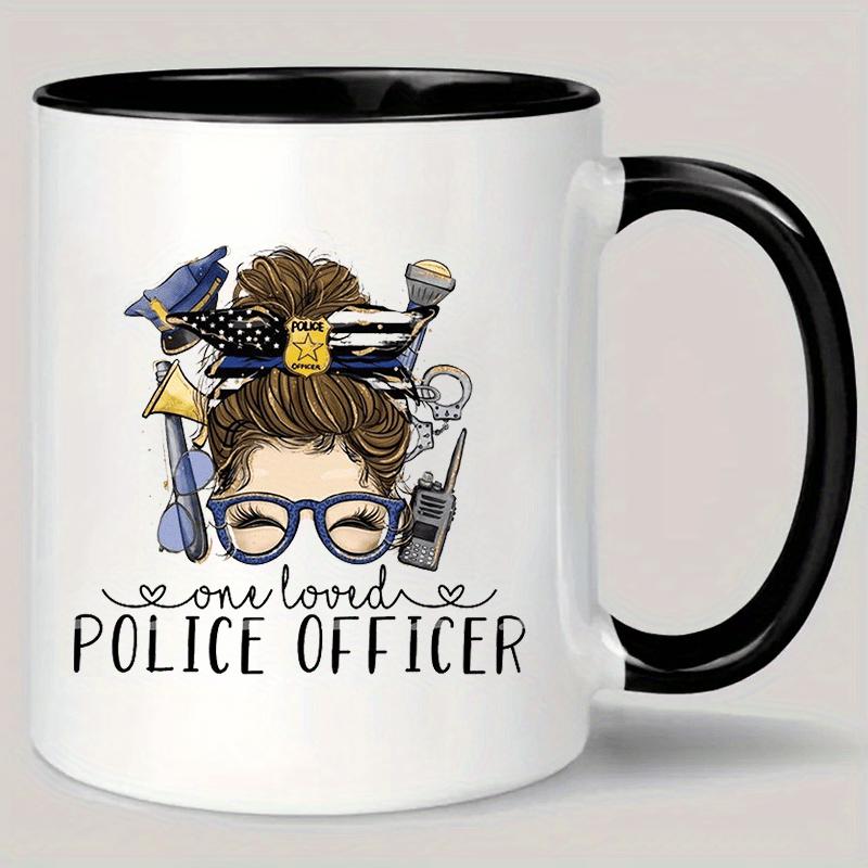 Tailorly Black Accent 11 oz Mug - police officer appreciation text with law theme