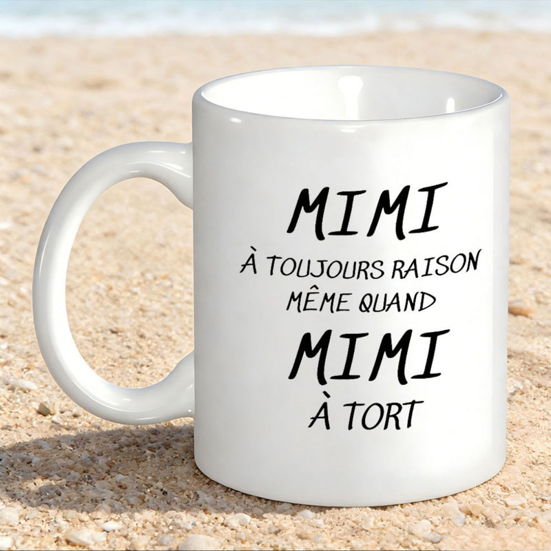 Tailorly White Ceramic 11 oz Mug - Clean With Stylized Black Handwritten Text Print Mug
