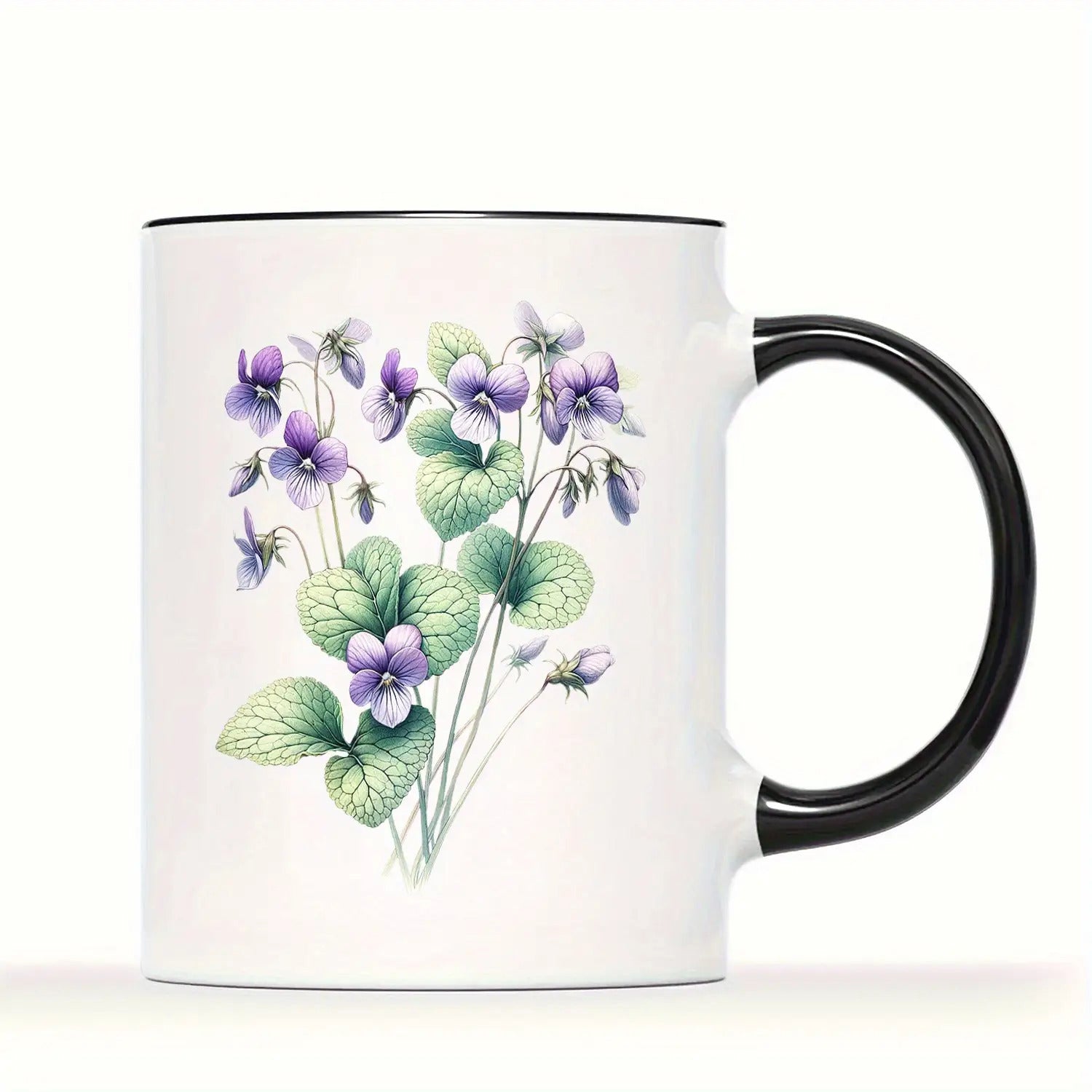 Tailorly Black Accent 11 oz Mug - elegant floral