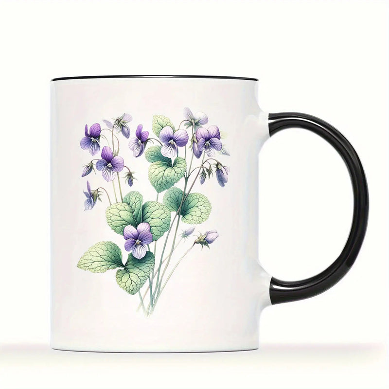 Tailorly Black Accent 11 oz Mug - elegant floral