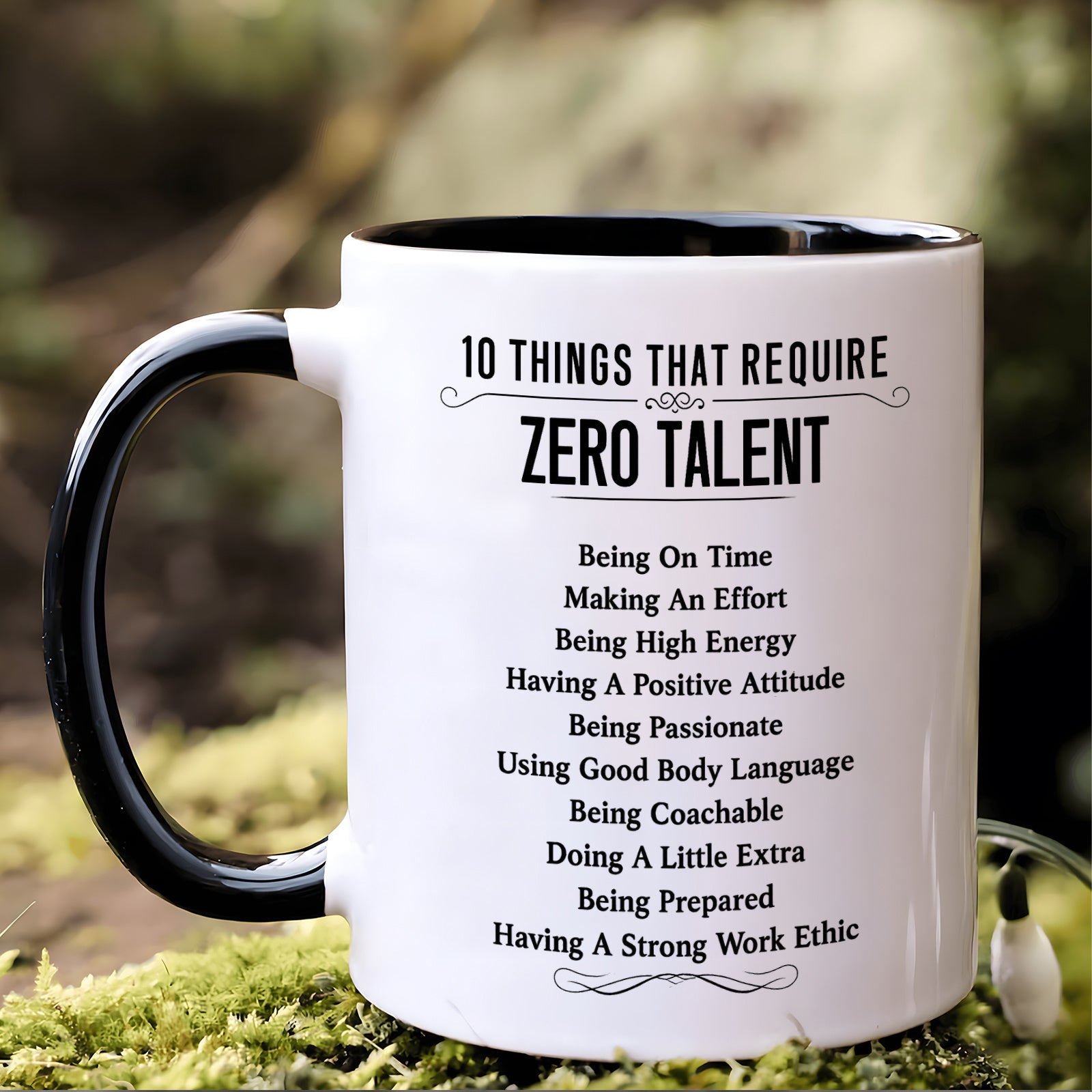 Tailorly Black Accent 11 oz Mug - motivational quote uplifting attitude