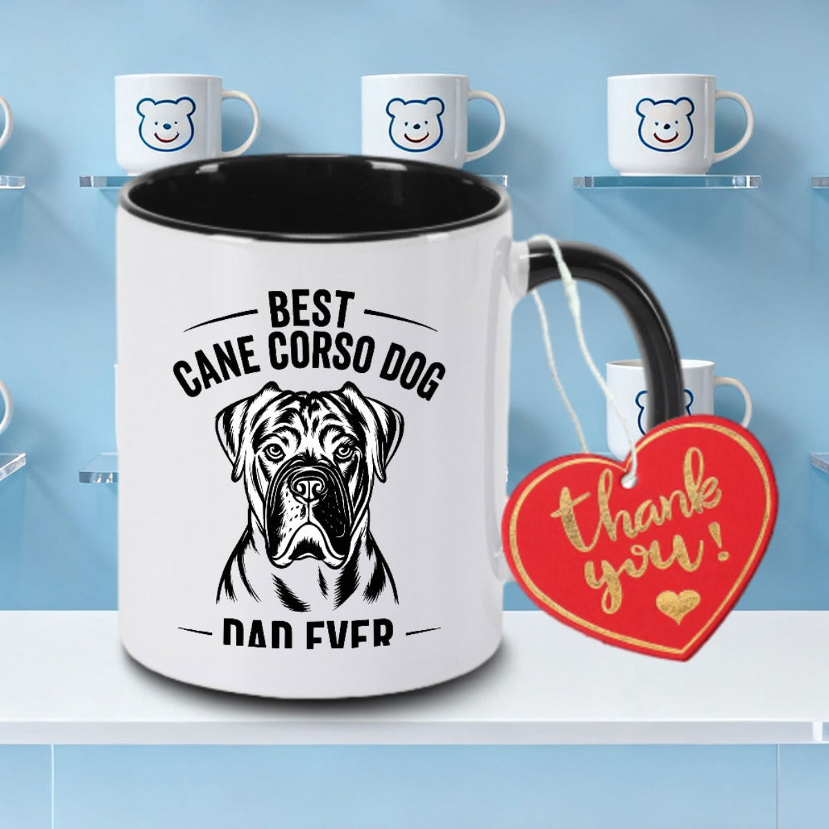 Tailorly Black Accent 11 oz Mug - Dad Lettering Design