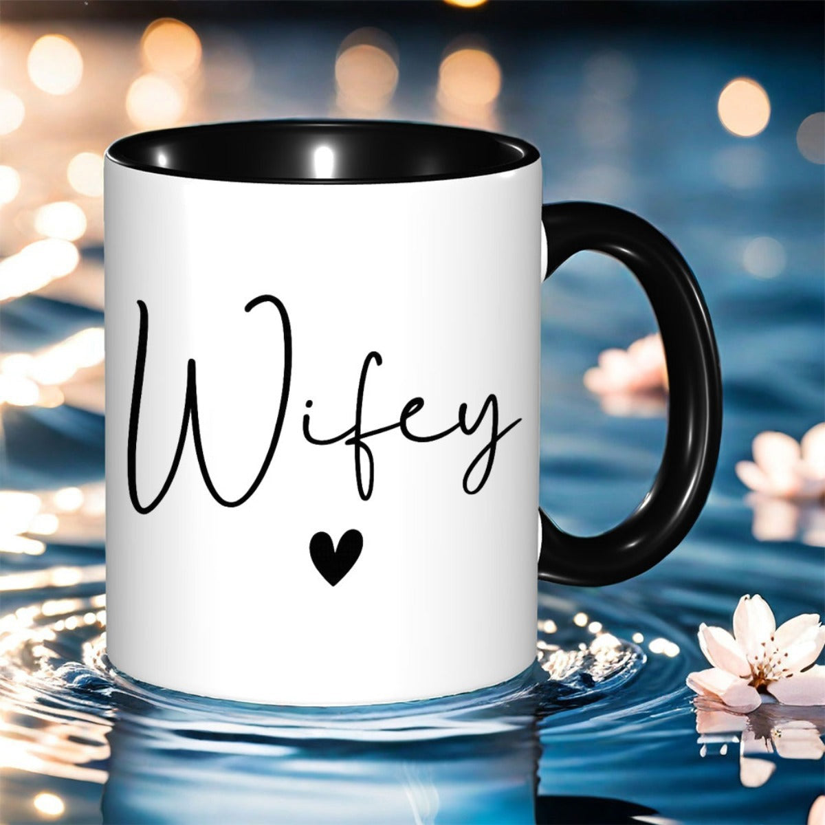 Tailorly Black Accent 11 oz Mug - wifey print