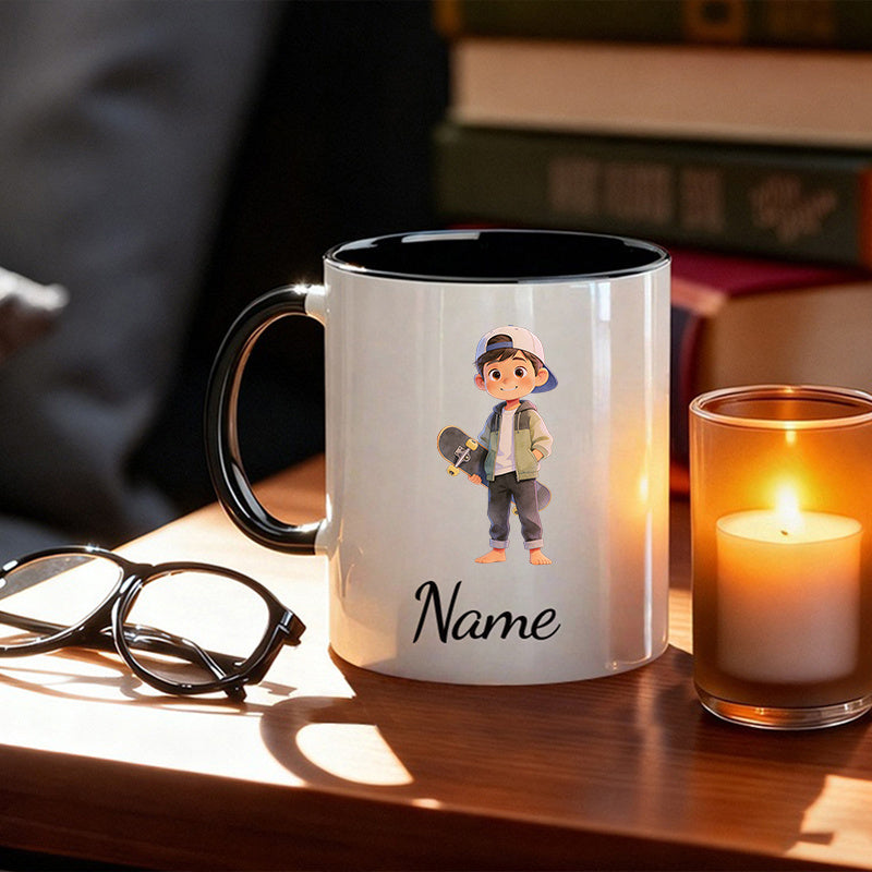 Tailorly Black Accent 11 oz Mug - a cool boy
