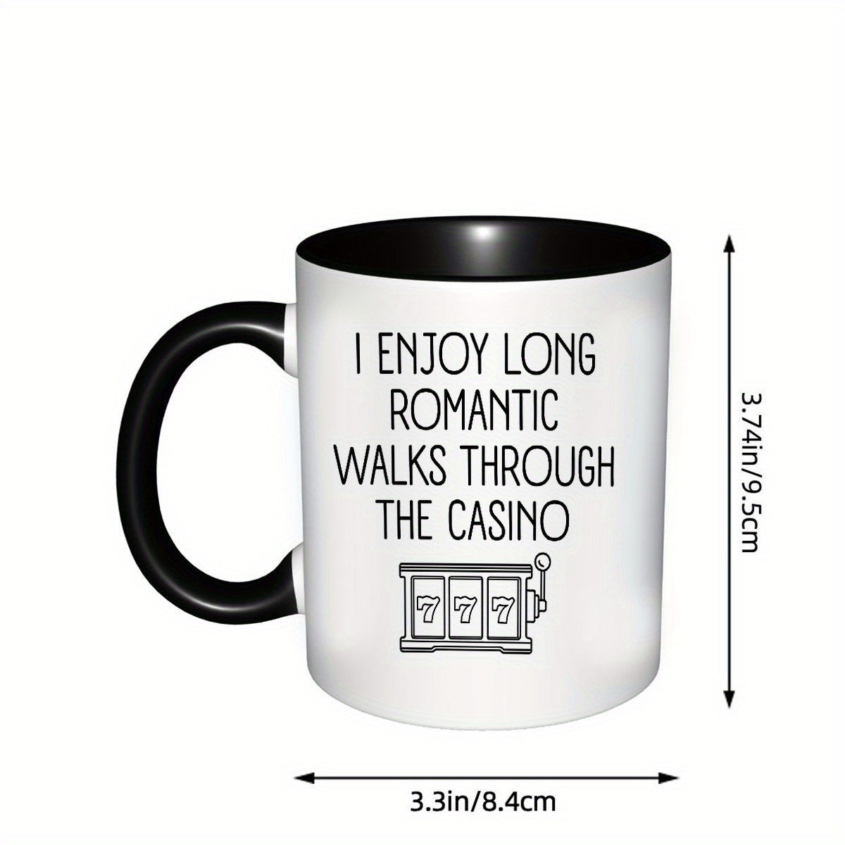 Tailorly Black Accent 11 oz Mug - item picture mug for enthusiasts i in extended romantic strolls humorous coffee cup for slot machine fans