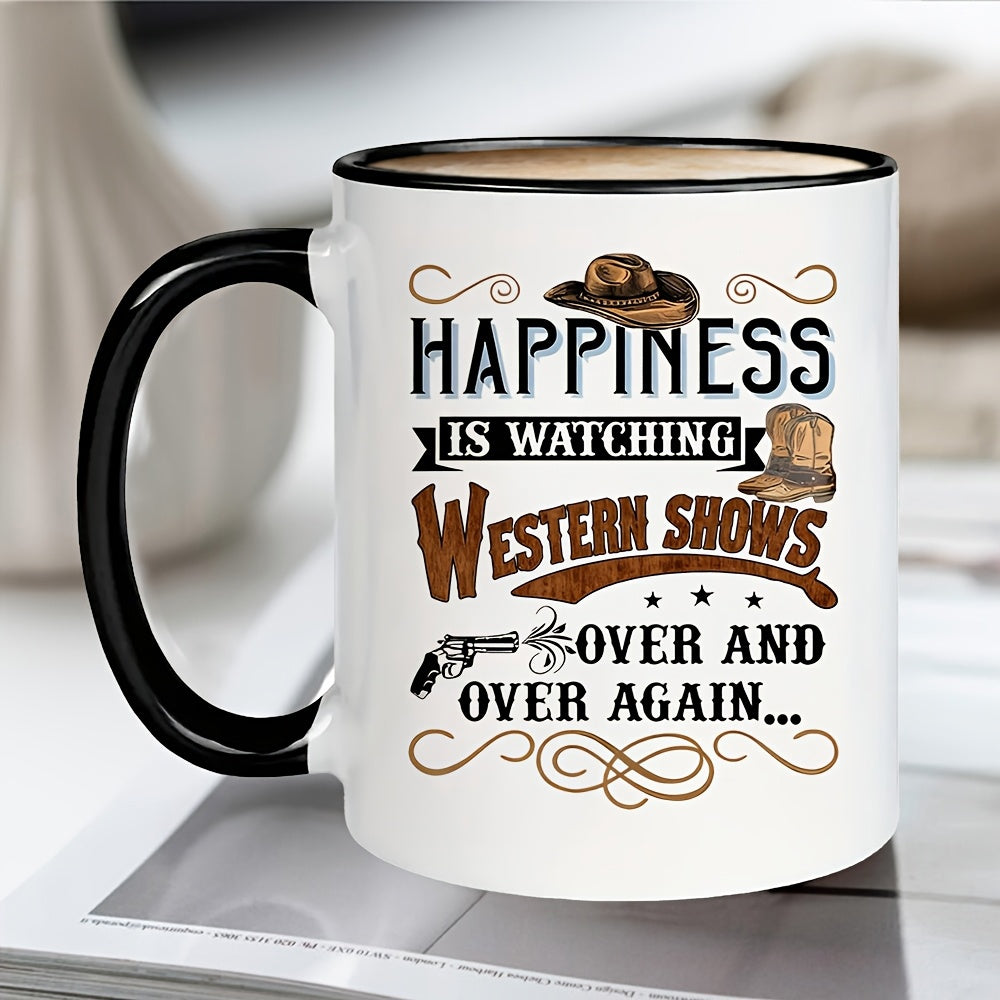 Tailorly Black Accent 11 oz Mug - watching western shows