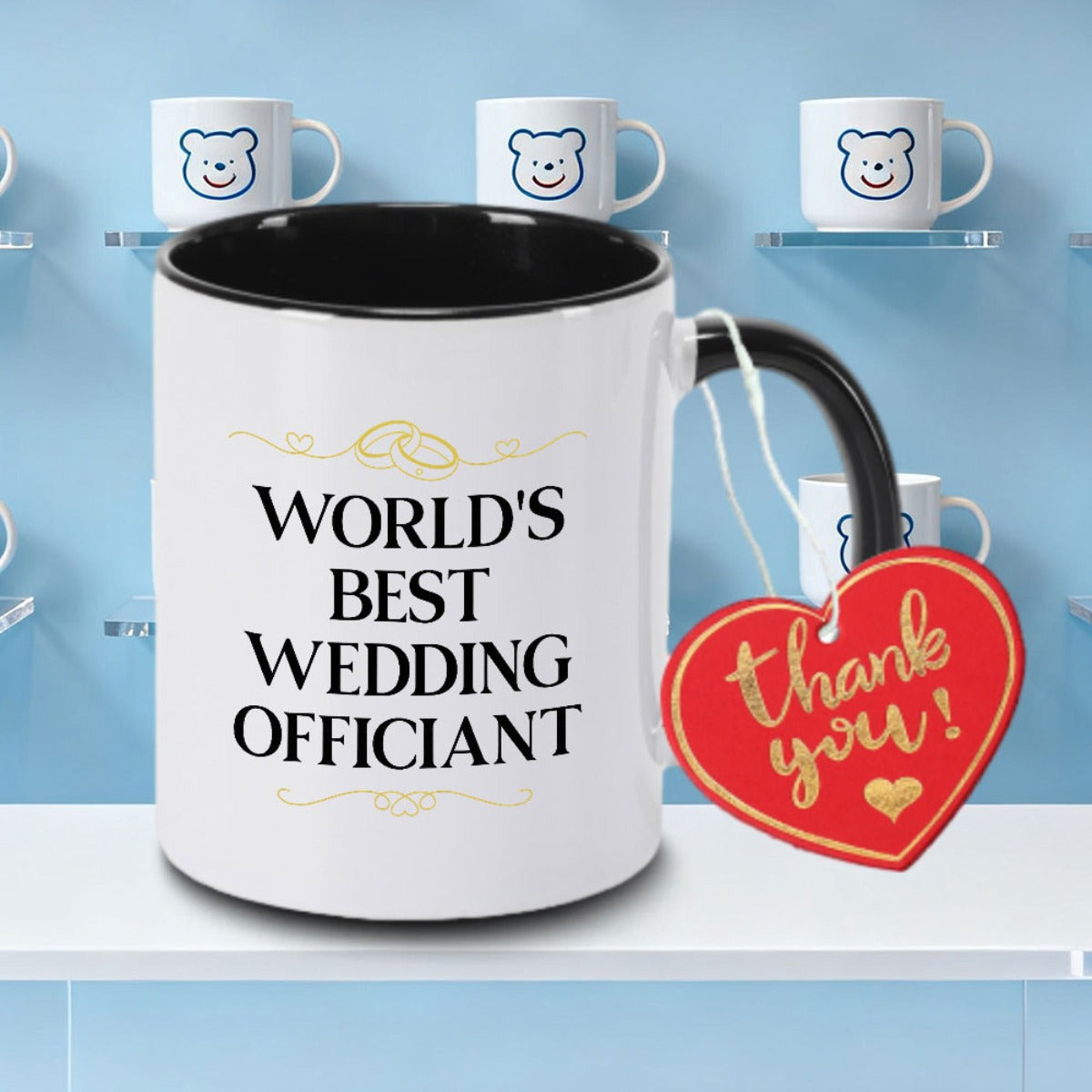 Tailorly Black Accent 11 oz Mug - World's Officiant Logo