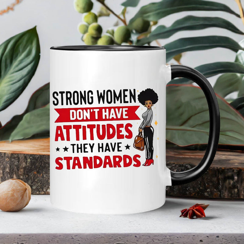 Tailorly Black Accent 11 oz Mug - item picture dont have have large ceramic mug with handle perfect gift for women office work birthday christmas