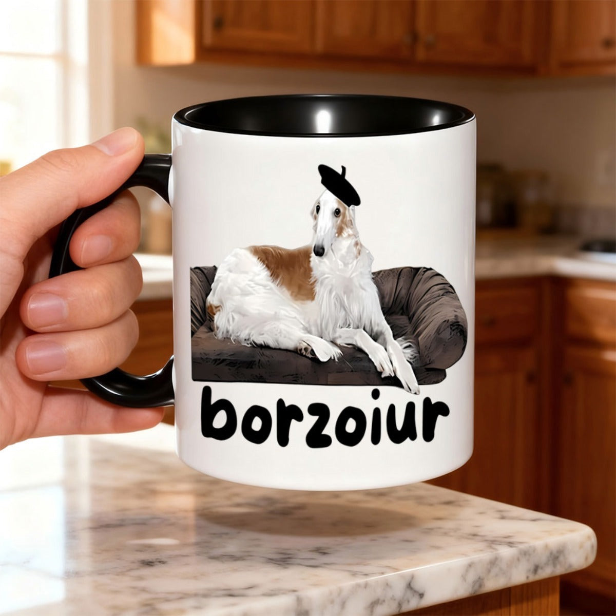 Tailorly Black Accent 11 oz Mug - lovers illustration