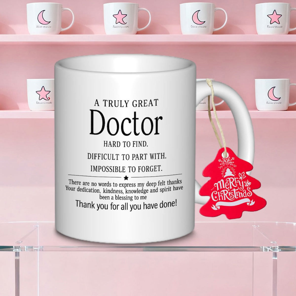 Tailorly White Ceramic 11 oz Mug - A Truly Great Doctor Hard To Find Elegant Black Serif Typography Printed On Smooth Polished White Surface Mug
