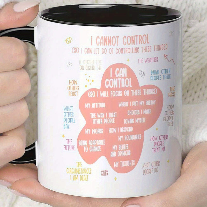Tailorly Black Accent 11 oz Mug - i cant control things quote