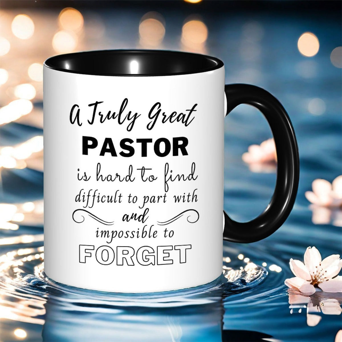 Tailorly Black Accent 11 oz Mug - 1pc with retirement gift for pastor