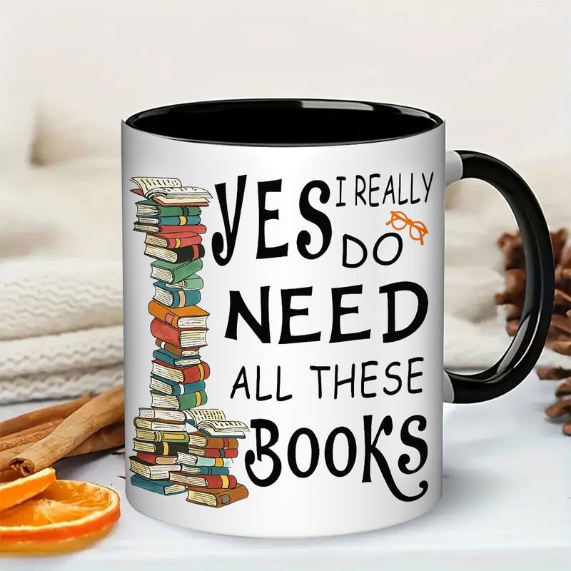 Tailorly Black Accent 11 oz Mug - yes i all books