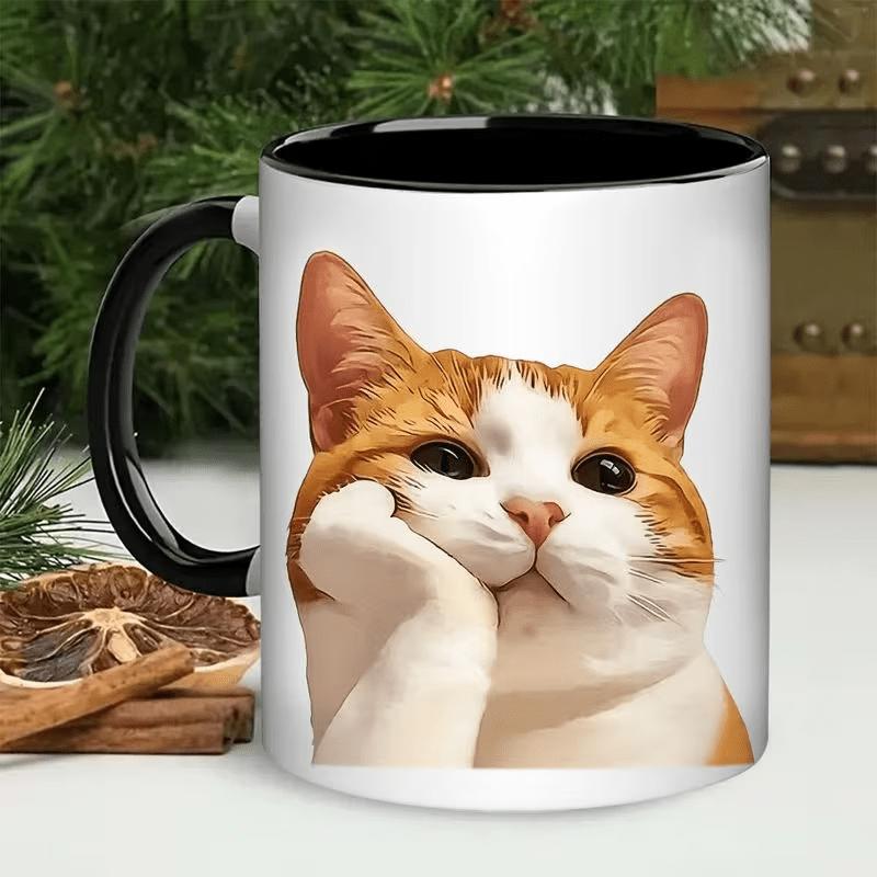 Tailorly Black Accent 11 oz Mug - orange pattern