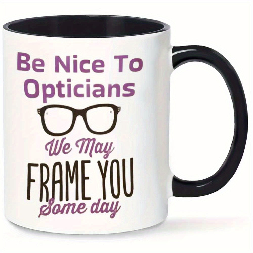 Tailorly Black Accent 11 oz Mug - novelty optician frame