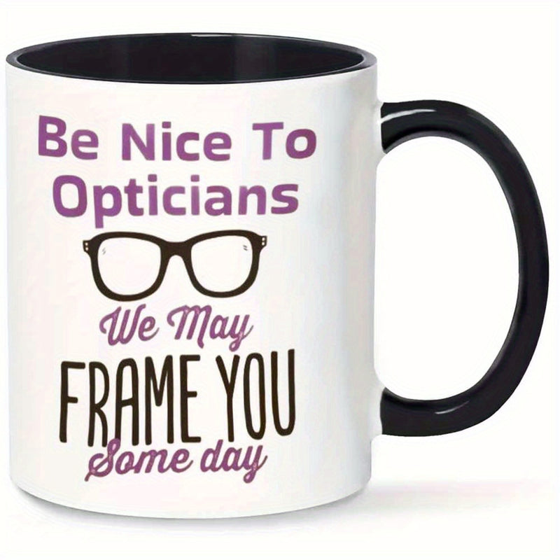 Tailorly Black Accent 11 oz Mug - novelty optician frame