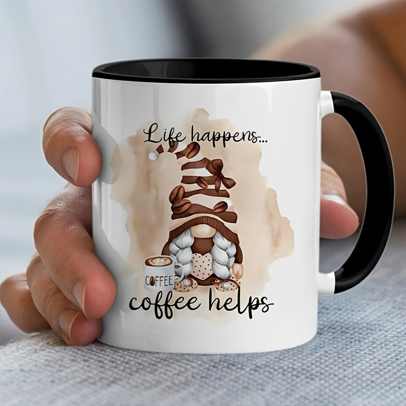 Tailorly Black Accent 11 oz Mug - funny christmas gnome