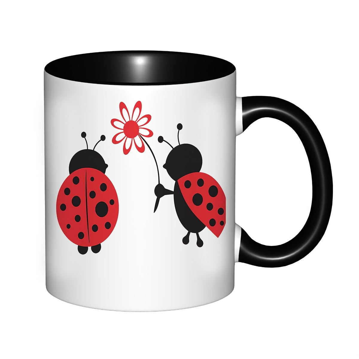 Tailorly Black Accent 11 oz Mug - ladybug