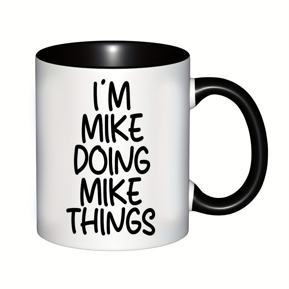 Tailorly Black Accent 11 oz Mug - "im doing things" text