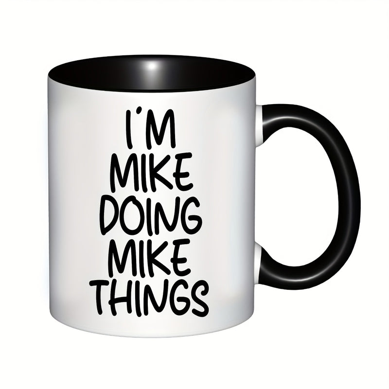 Tailorly Black Accent 11 oz Mug - "im doing things" text