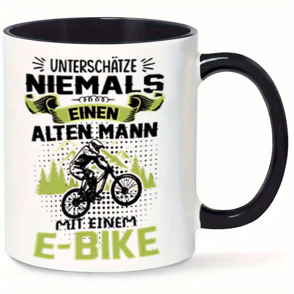 Tailorly Black Accent 11 oz Mug - german text cyclist graphic