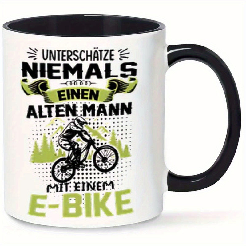 Tailorly Black Accent 11 oz Mug - german text cyclist graphic
