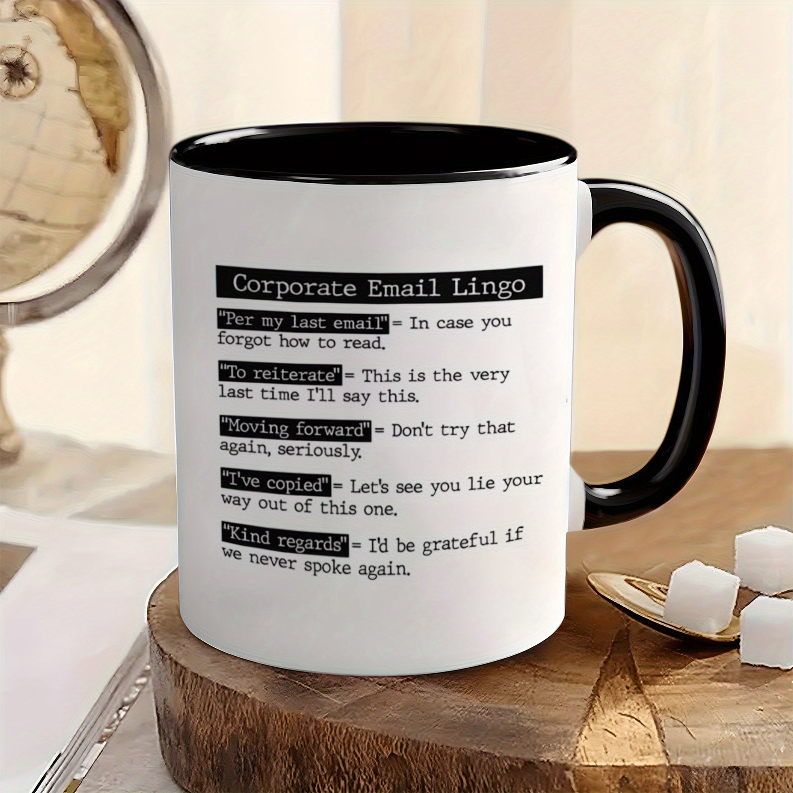 Tailorly Black Accent 11 oz Mug - office humor sarcastic work memes and funny corporate language designs
