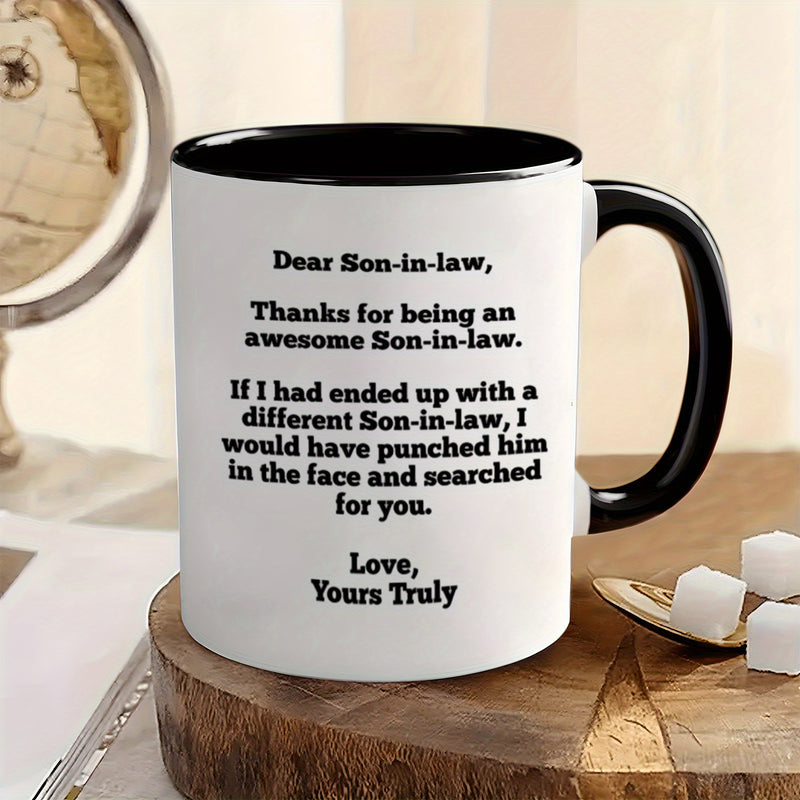 Tailorly Black Accent 11 oz Mug - humorous family quote sarcastic father in law message funny thanks