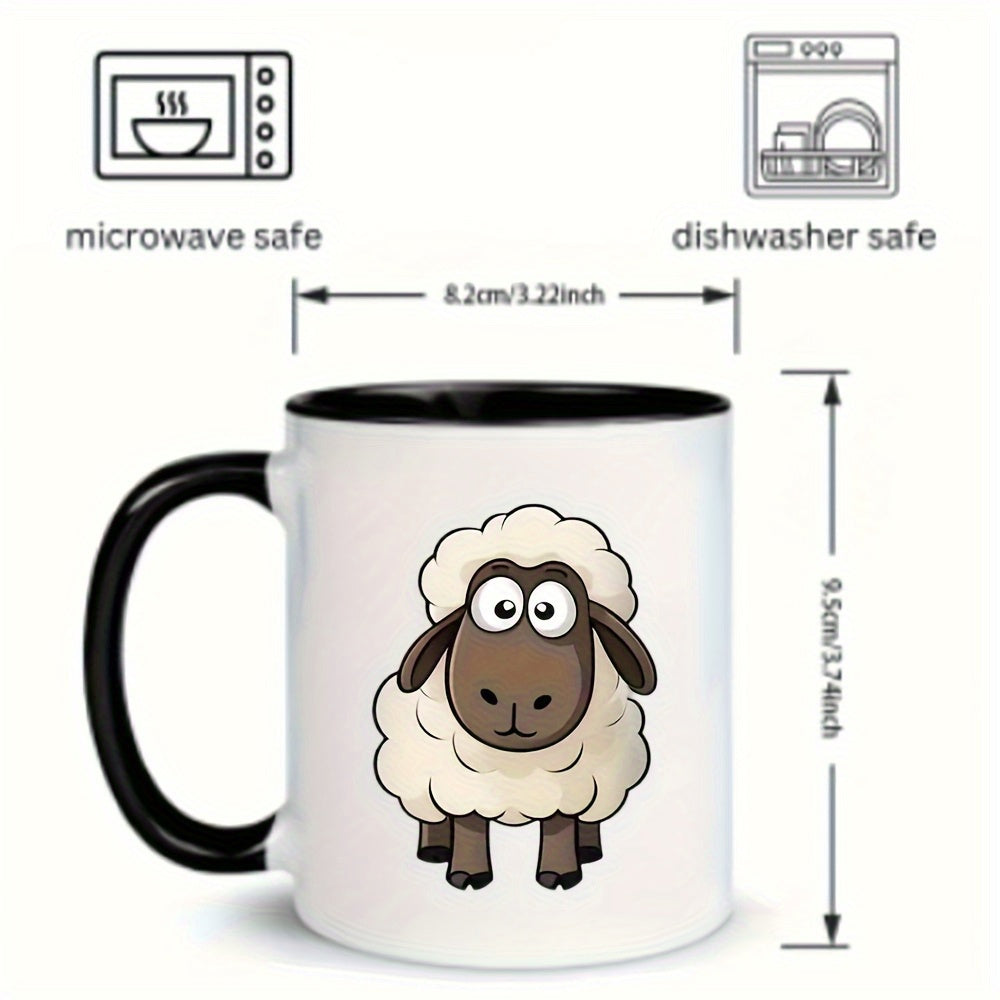 Tailorly Black Accent 11 oz Mug - item picture 11oz ceramic cup safe for dishwasher suitable for hot and cold beverages year round use versatile