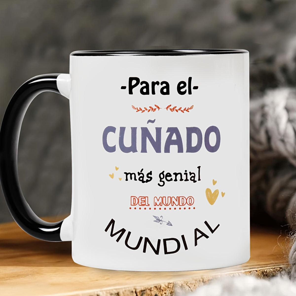 Tailorly Black Accent 11 oz Mug - item picture 11 oz ceramic coffee mug para el cu ado m s portable ideal christmas gift for brother in law