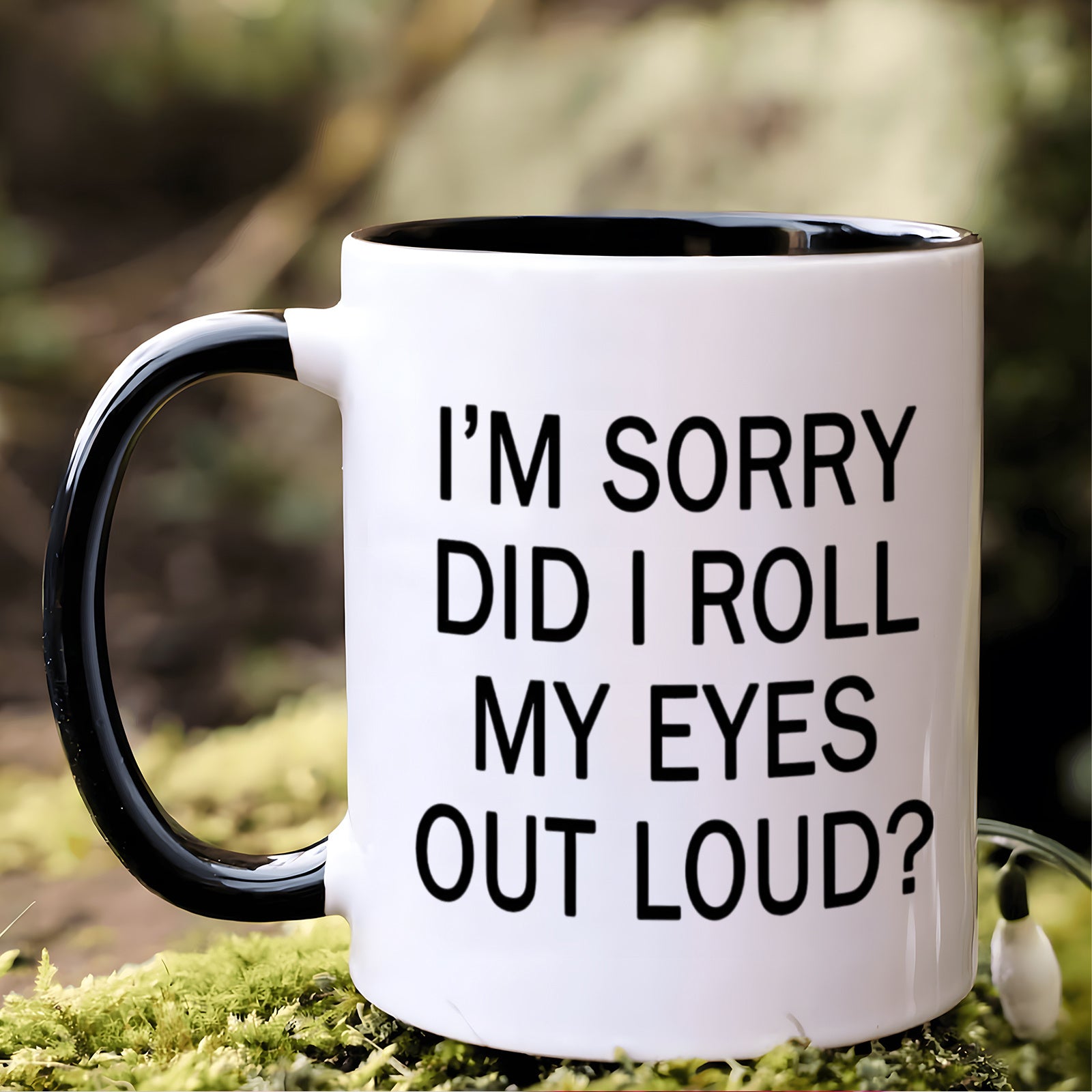 Tailorly Black Accent 11 oz Mug - sorry did i roll out loud text