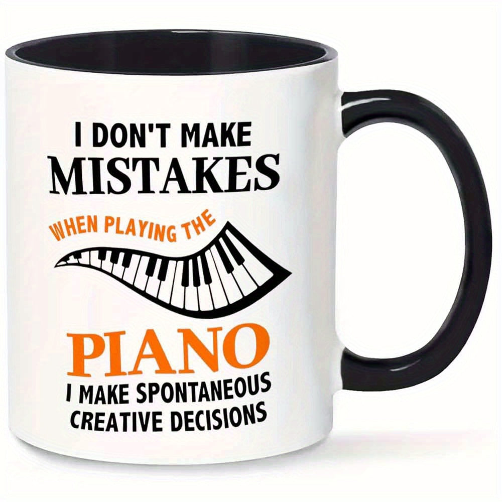 Tailorly Black Accent 11 oz Mug - piano