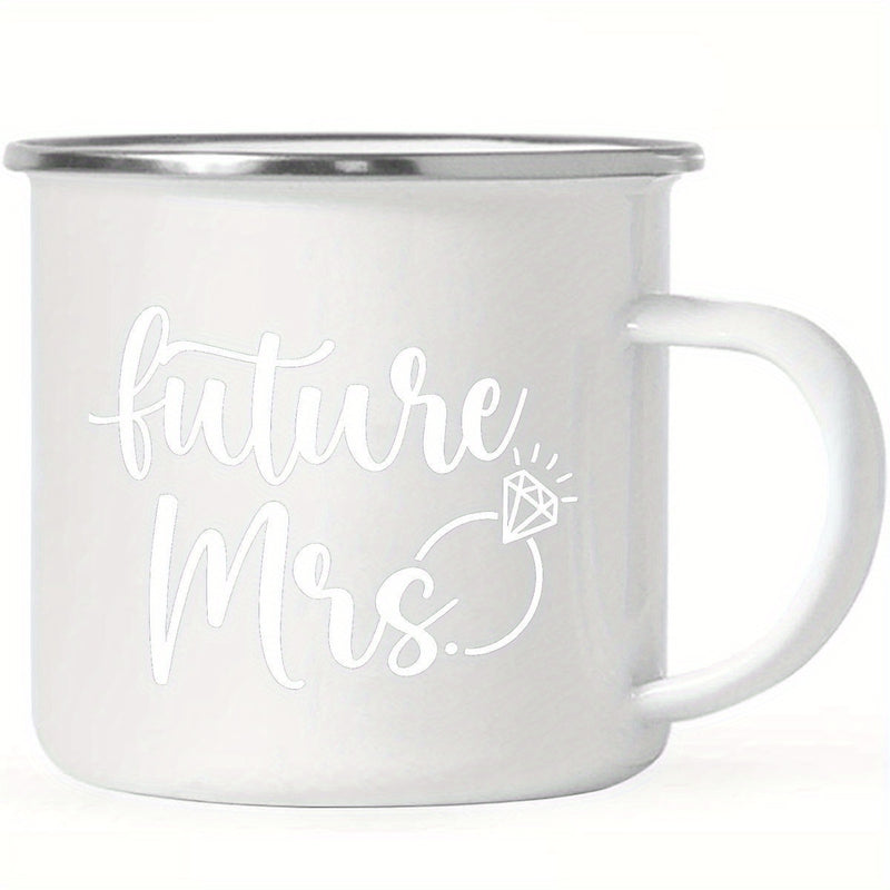 Tailorly White Ceramic 11 oz Mug - Future Mrs Elegant Simple Diamond Ring Graphic On A Classic White Enamel Styled Mug