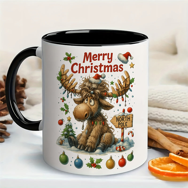Tailorly Black Accent 11 oz Mug - merry christmas scene