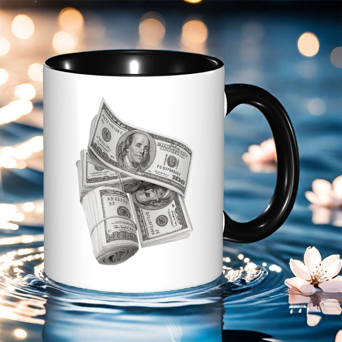Tailorly Black Accent 11 oz Mug - item picture a single ceramic coffee mug featuring with a ideal for holiday or birthday gifts this classic and