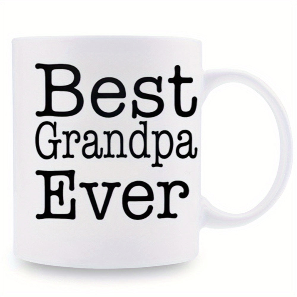 Tailorly White Ceramic 11 oz Mug - Best Grandpa Ever Elegant With Bold Black Classic Typewriter Font Mug
