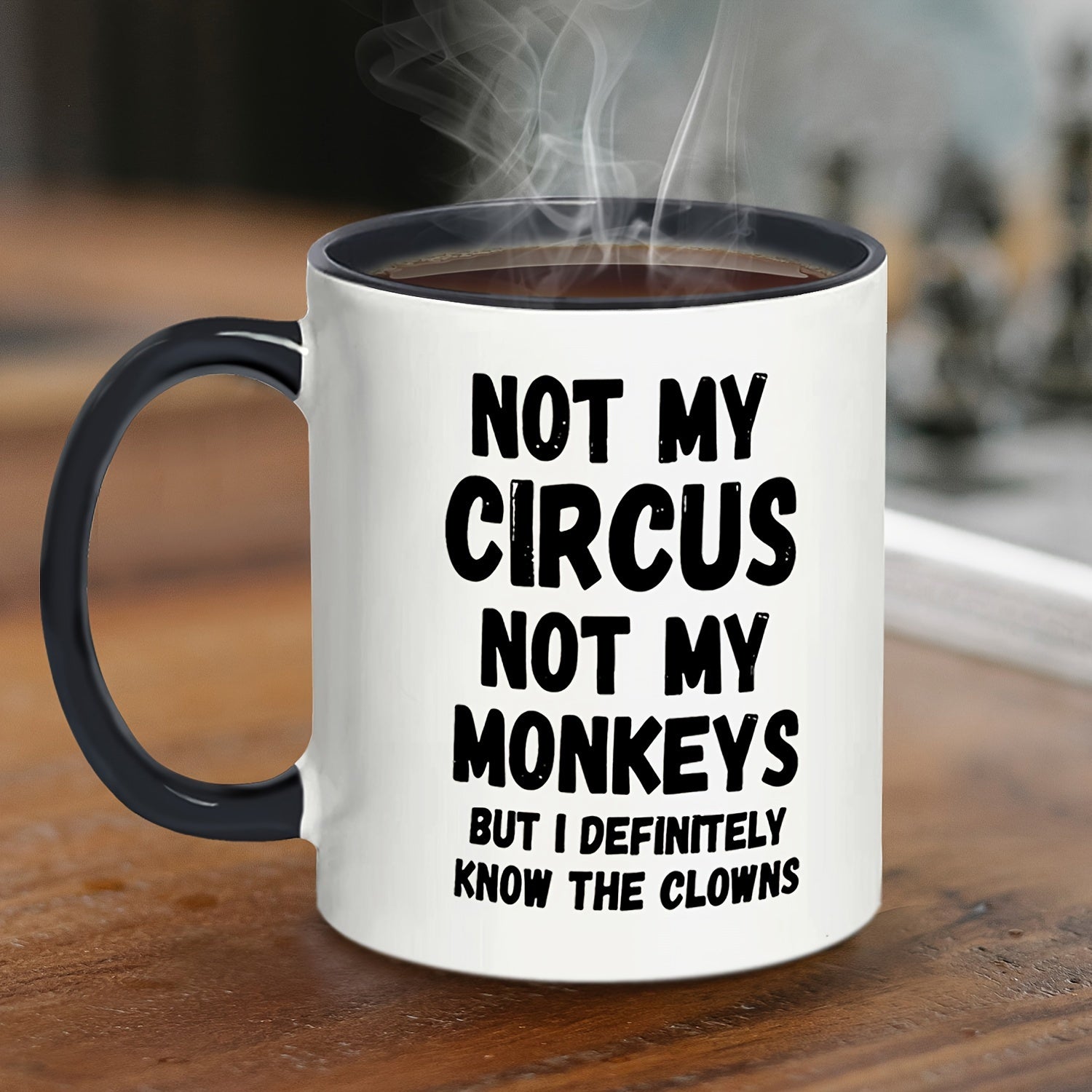Tailorly Black Accent 11 oz Mug - item picture not not my monkey 11oz ceramic coffee cup bosses colleagues and gift ideas reusable for