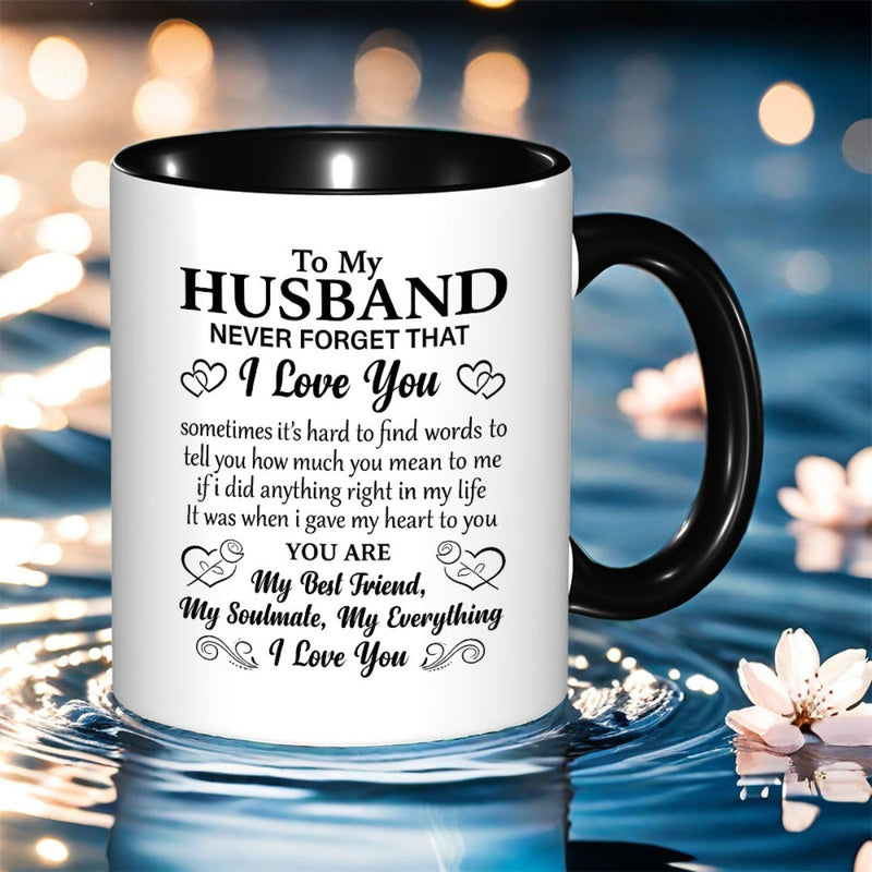 Tailorly Black Accent 11 oz Mug - message for my husband