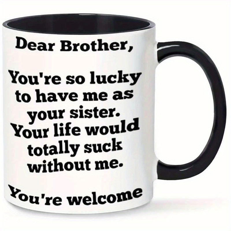 Tailorly Black Accent 11 oz Mug - novelty brother sister text