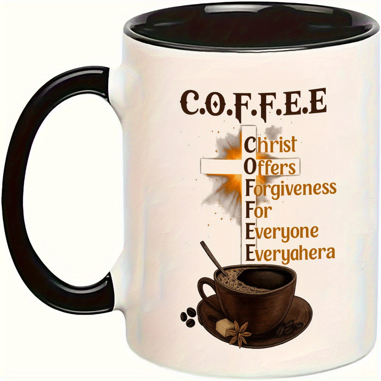 Tailorly Black Accent 11 oz Mug - cross