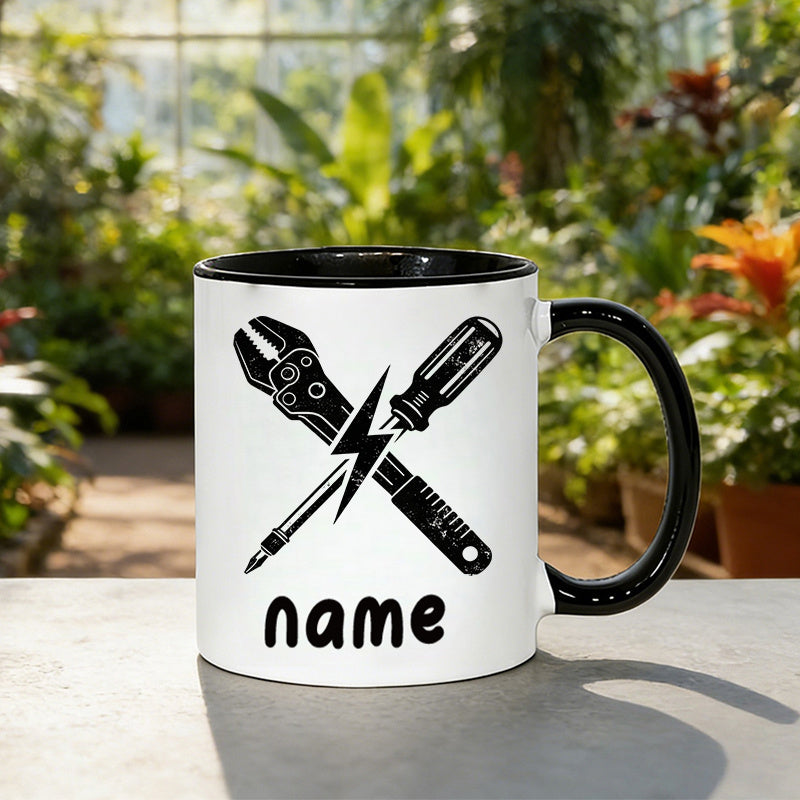 Tailorly Black Accent 11 oz Mug - customizable names text