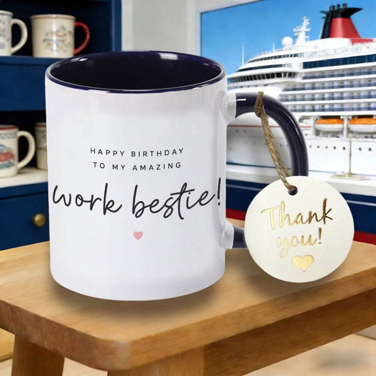 Tailorly Black Accent 11 oz Mug - Happy Birthday to Design Logo