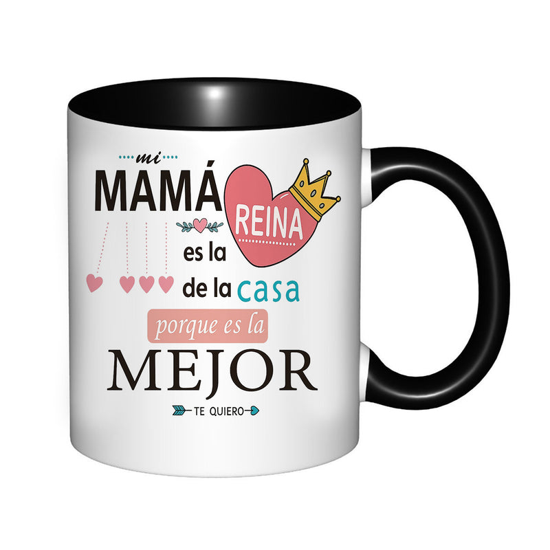 Tailorly Black Accent 11 oz Mug - "the house the best" text