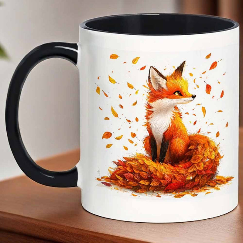 Tailorly Black Accent 11 oz Mug - cartoon design on the tail