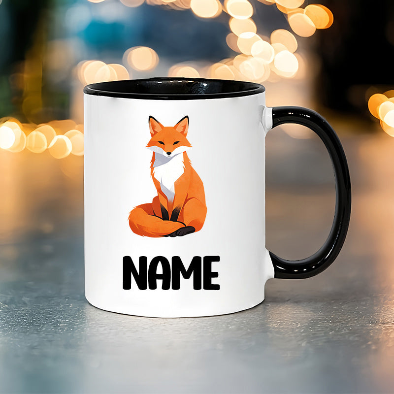 Tailorly Black Accent 11 oz Mug - coffee mug with halloween and christmas themes， customizable name and text
