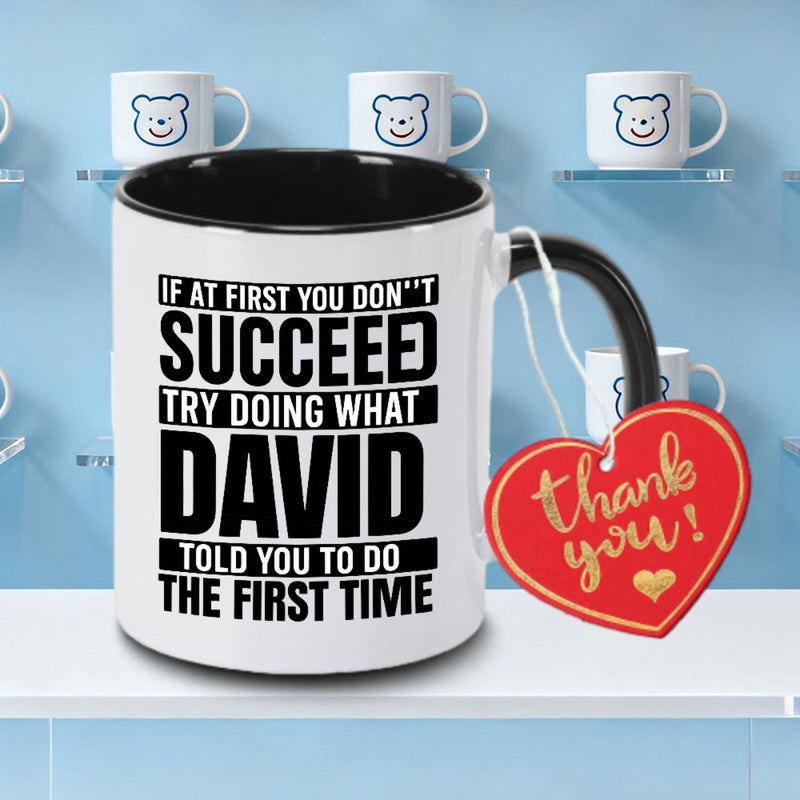 Tailorly Black Accent 11 oz Mug - David Logo