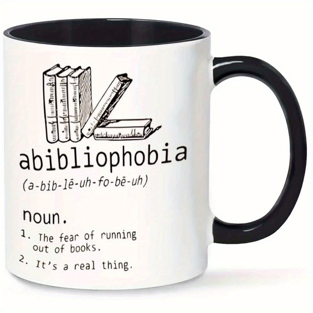 Tailorly Black Accent 11 oz Mug - item picture 1pc 1pc book mug coffee juice cup suitable for book lovers hand wash only novelty gift bookshelf for